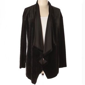 Spring + Mercer black velvet cardigan, size medium